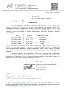 Zawiadomienie - realizacja prac geodezyjnych mających na celu modernizację ewidencji gruntów i budynków dla obrębów: Dąbrówka Duża, Dąbrówka Mała, Witkowice, Zalesie