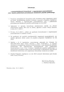 Informacja z przeprowadzonych konsultacji z organizacjami pozarządowymi.