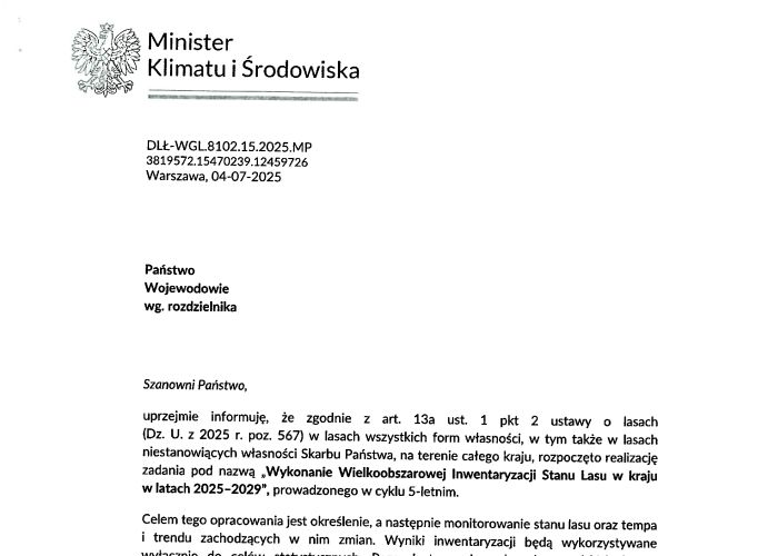 Komunikat dla właścicieli lasów prywatnych