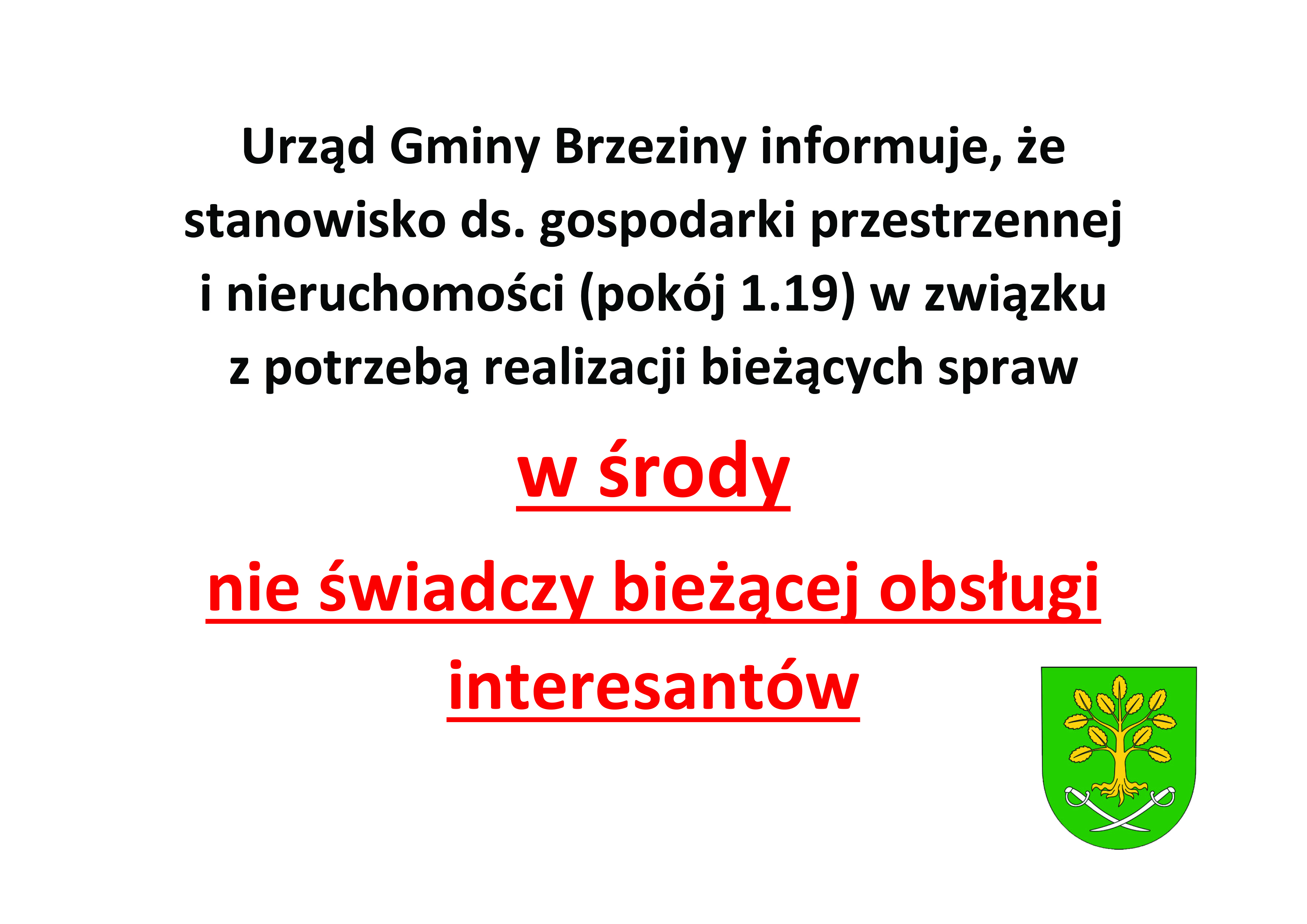 Gospodarka przestrzenna nie obsługuje interesantów