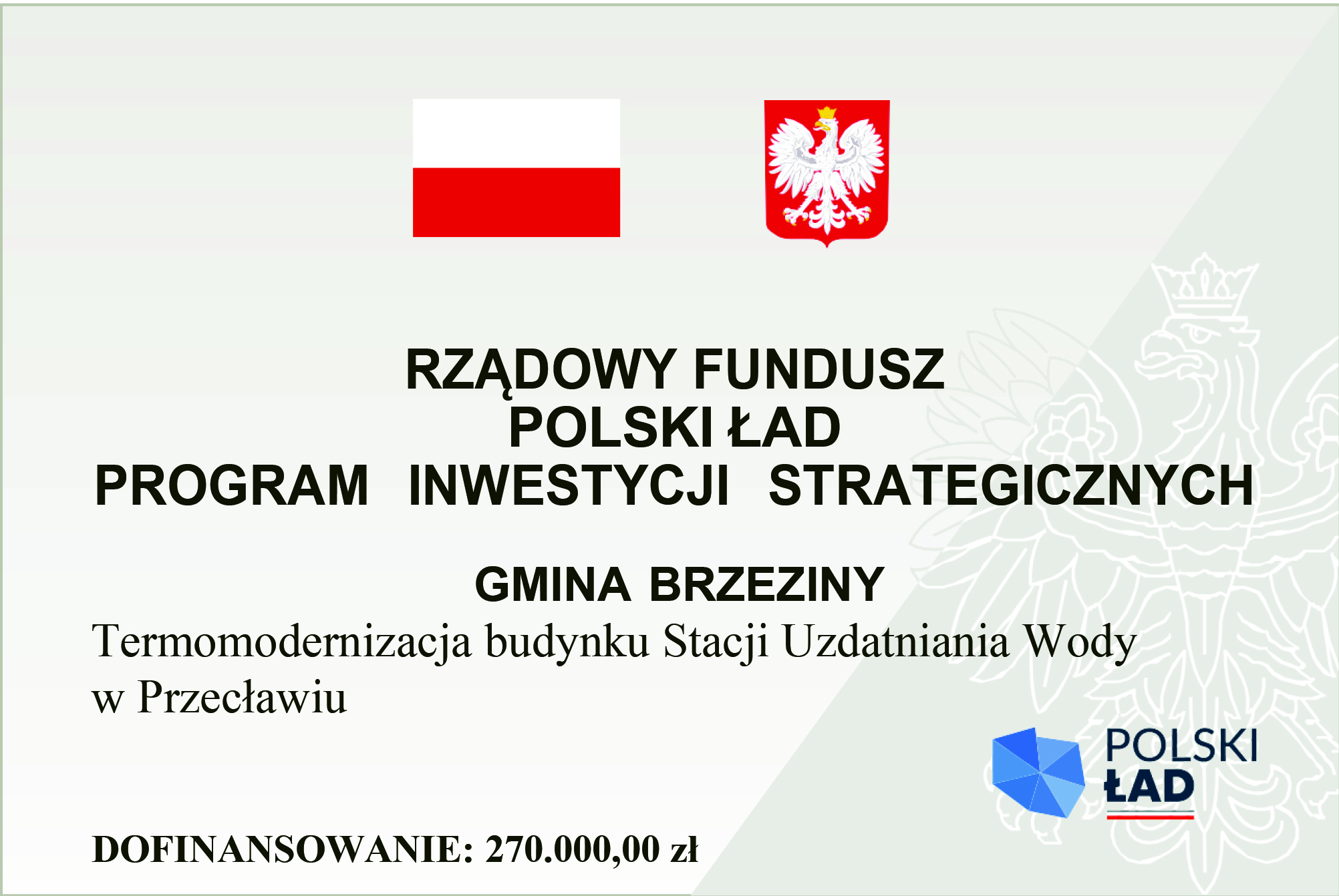 Tablica informacyjna Renia Dejak stacja uzdatniania wody w Przecławiu