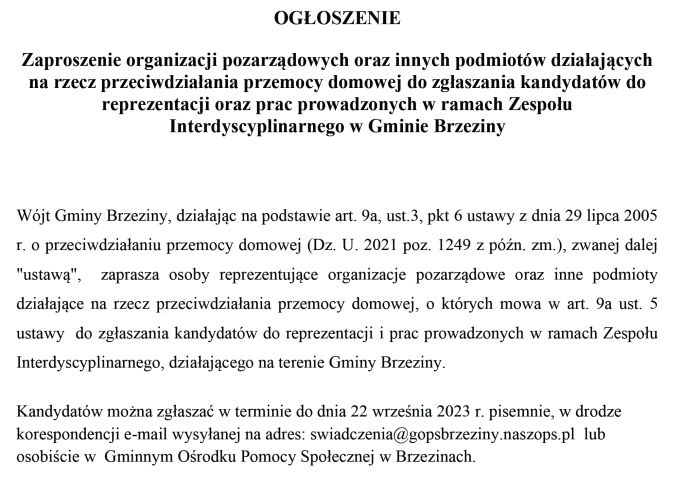 Gmina Brzeziny ogłasza przetarg pisemny nieograniczony na sprzedaż drewna pochodzącego z wycinki drzew na terenie Gminy Brzeziny – II postępowanie przetargowe