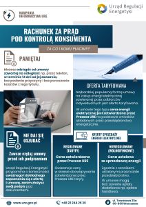 Ogólnopolska kampania informacyjna, tym razem dotycząca rachunków za energię elektryczną pt. „Rachunki pod kontrolą konsumenta".