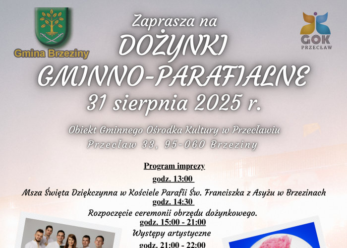 Dożynki Gminno - Parafialne 2025 - ZAPRASZAMY !!!