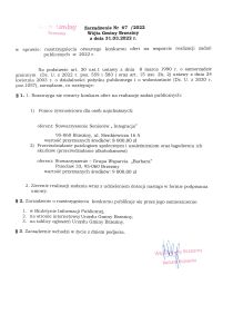Zarządzenie nr 67-2022 Wójta Gminy Brzeziny z dnia 31.03.2022 r. w sprawie rozstrzygnięcia otwartego konkursu ofert na wsparcie realizacji zadań publicznych w 2022 r.