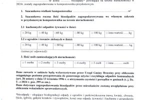 Ankieta dotycząca zagospodarowania bioodpadów w kompostownikach przydomowych.