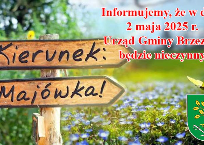 2 maja - Urząd Gminy Brzeziny będzie nieczynny