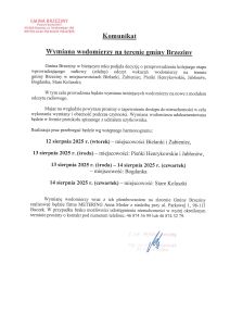 Komunikat - Wymiana wodomierzy na terenie gminy Brzeziny